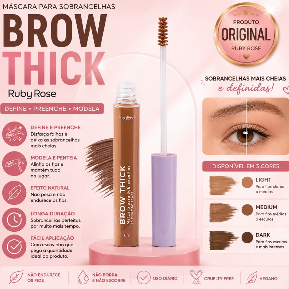 Máscara para Sobrancelhas Brow Thick Ruby Rose