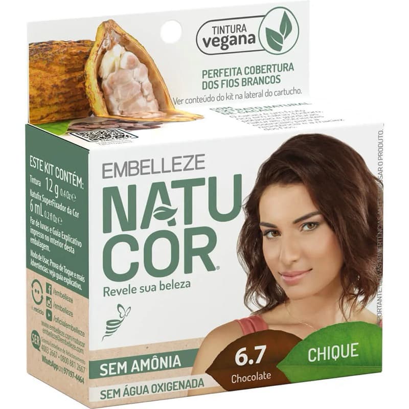 Tinta de Cabelo Natucor Naturalmente Chique Chocolate 6.7