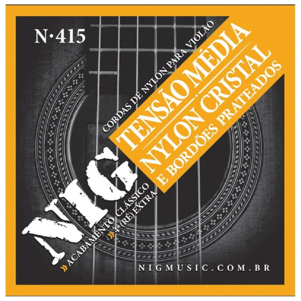ENCORDOAMENTO VIOLAO NIG N415 NYLON CRISTAL/PRATEADO MEDIA TENSAO -