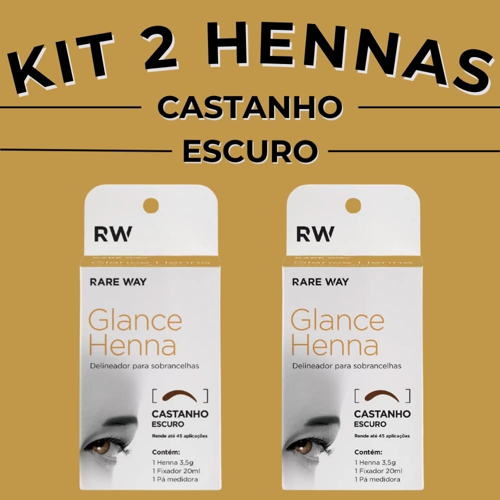 Kit Henna Glance Profissional 2 Unidades – Castanho Escuro | Longa Duração
