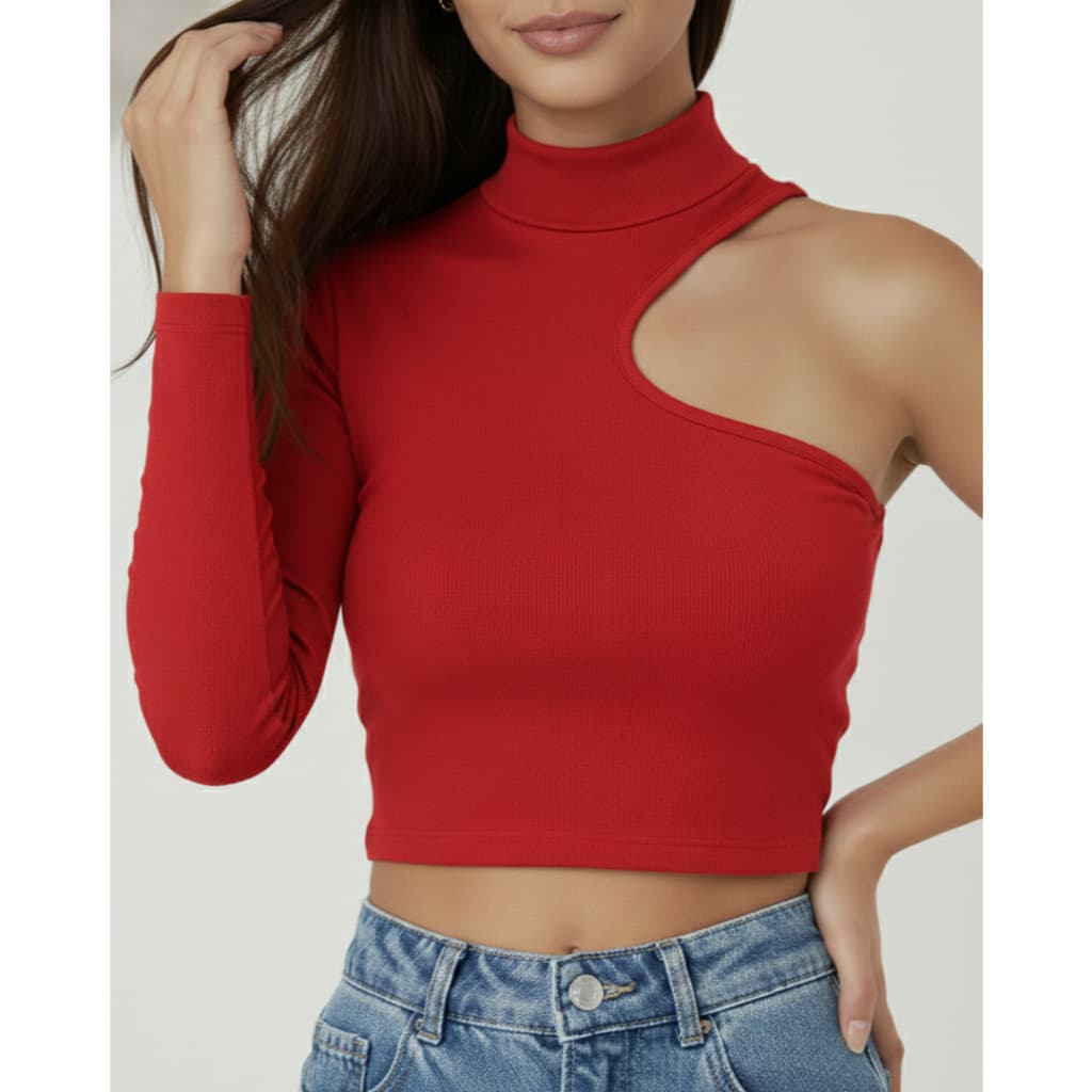 Cropped Feminino Geométrico Excelente Caimento e Conforto