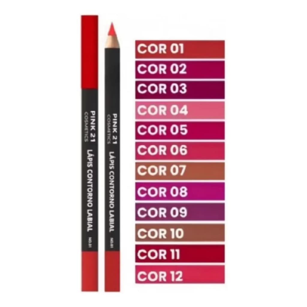 Lápis Delineador Labial Contorno Pink 21 - Alta Pigmentação Textura Macia Multiuso