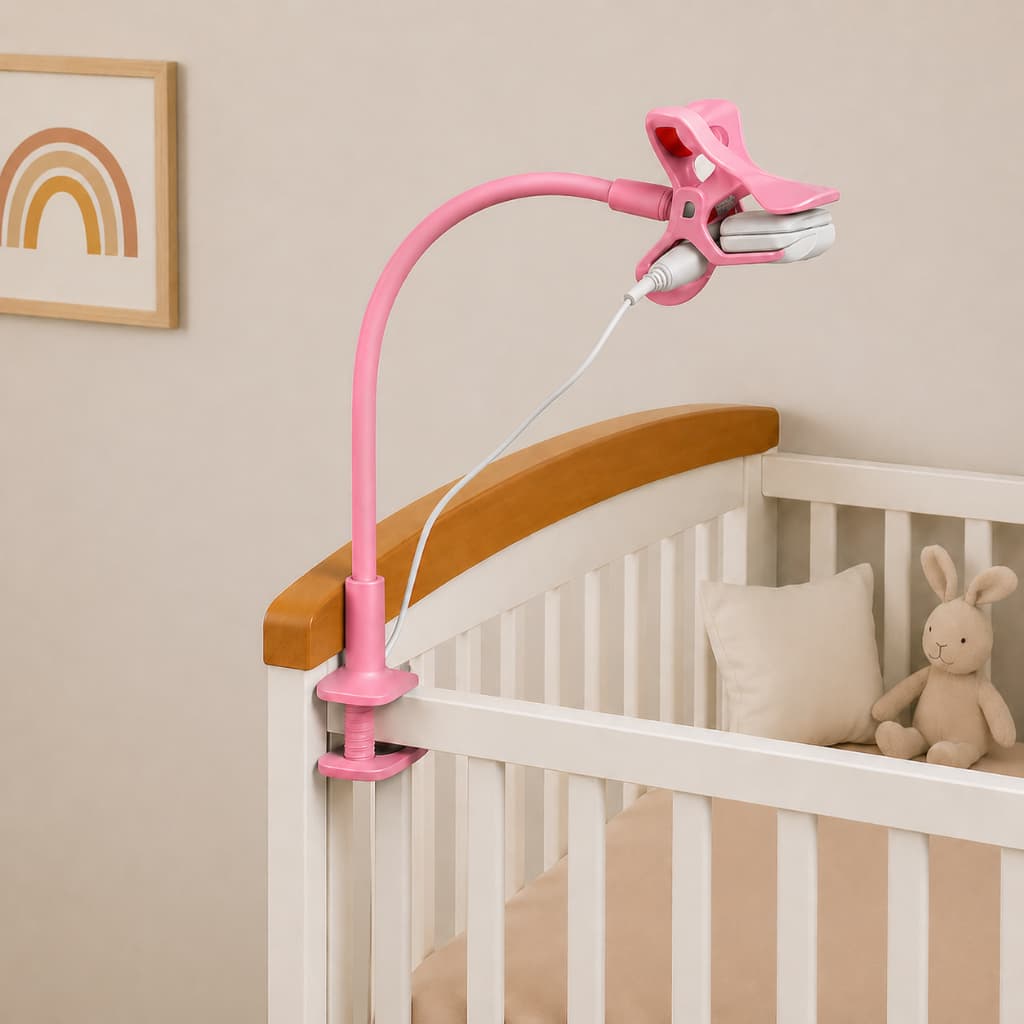 Suporte Câmera Babá Eletrônica Para Berço Flexível Ajustável Universal Compatível Com TakTark