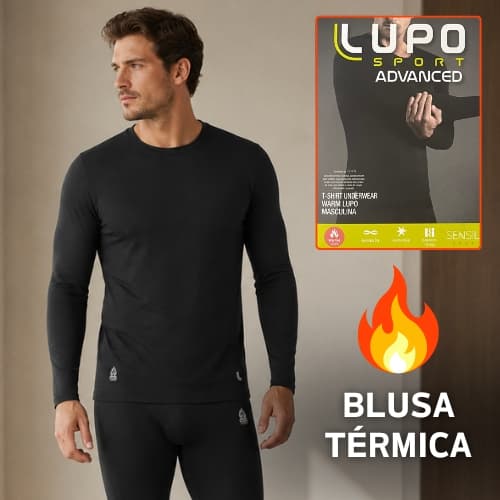 Camiseta Térmica Masculina Lupo Warm Segunda Pele Manga Longa Underwear Presente Dia Dos Pais