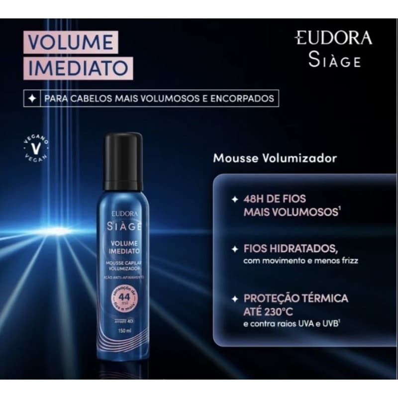 Mousse Volumizador Siàge Volume Imediato 150ml - Eudora