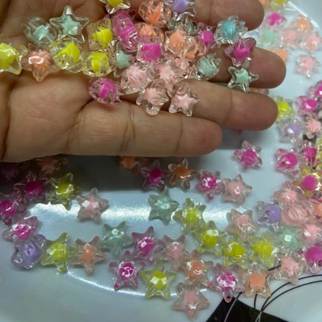 Miçangas Entre meios Estrela 14mm 50pçs