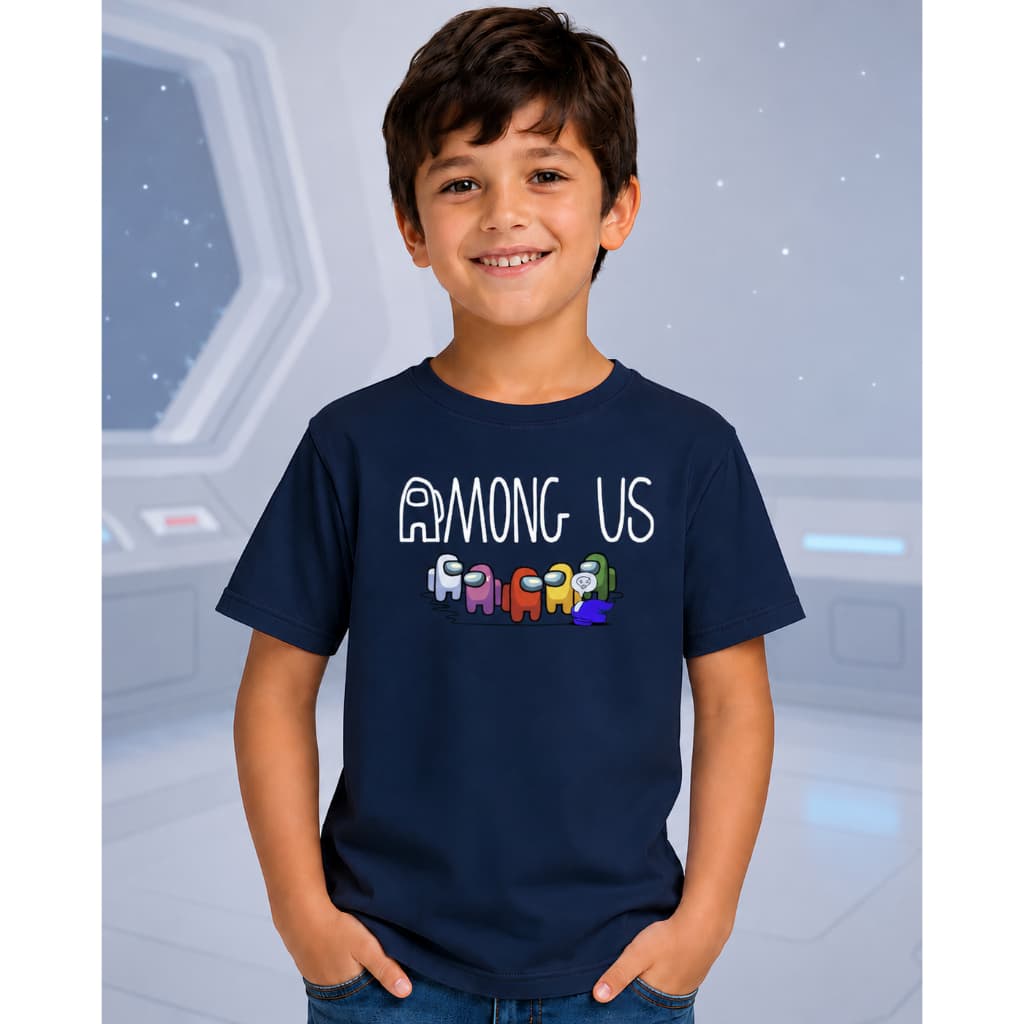 Camiseta Infantil Among Us Amongas 100% Algodão