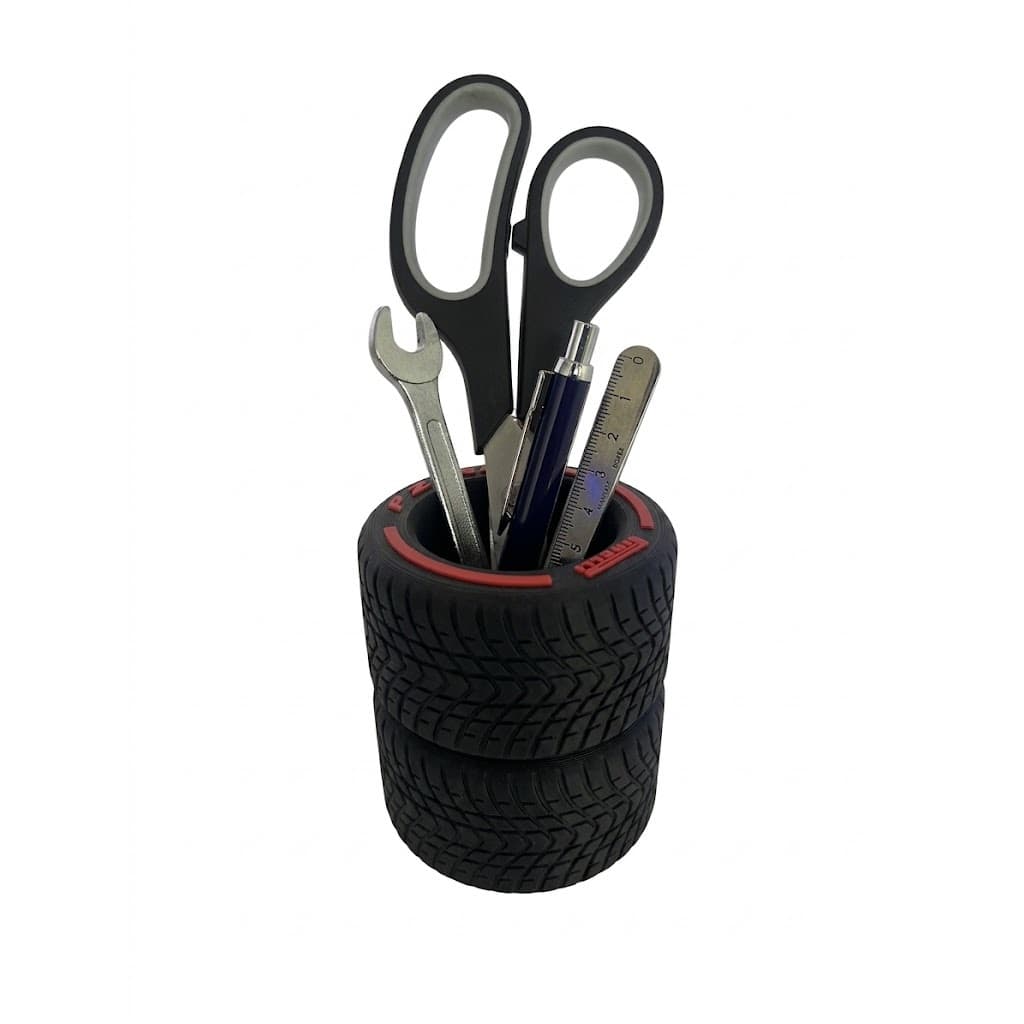 Porta Lápis Canetas Organizador Mesa Pneu F1 Estilo Automotivo