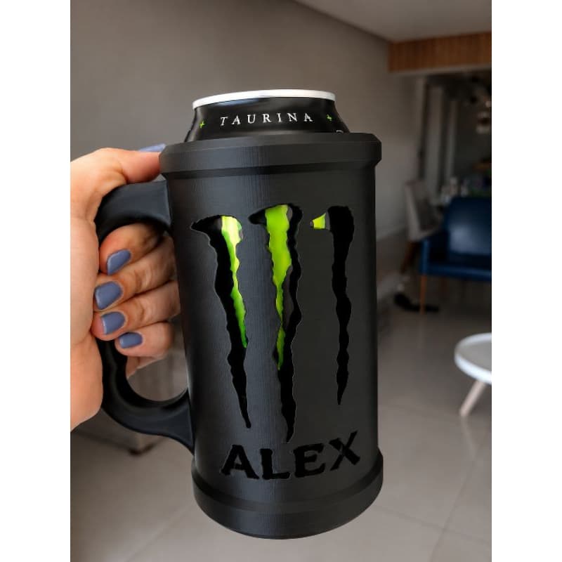 Caneca Monster Personalizada com Nome | Porta Lata Copo Decorativo minimalista presente latas