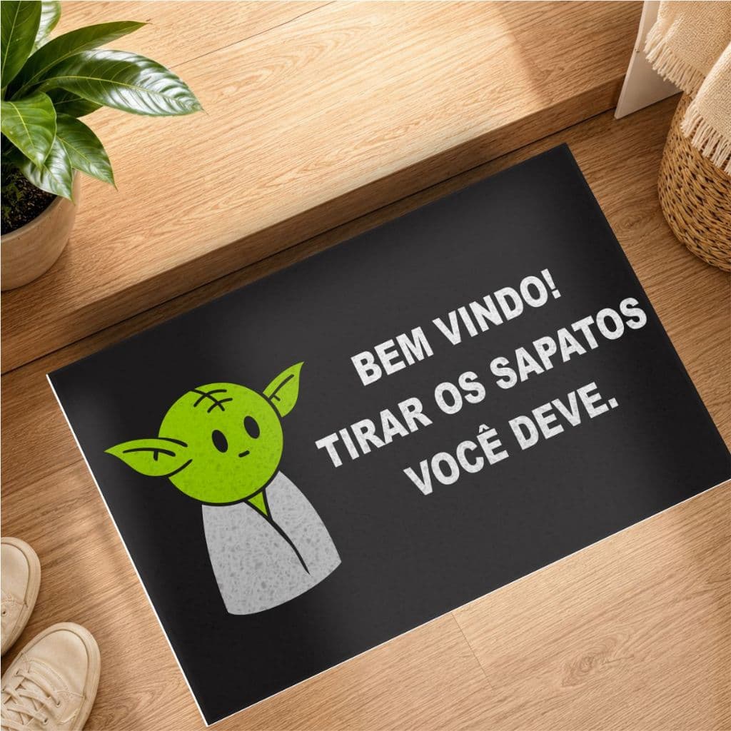 Tapete Capacho Bem Vindo! Tirar Os Sapatos Você Deve.  - CA 010250
