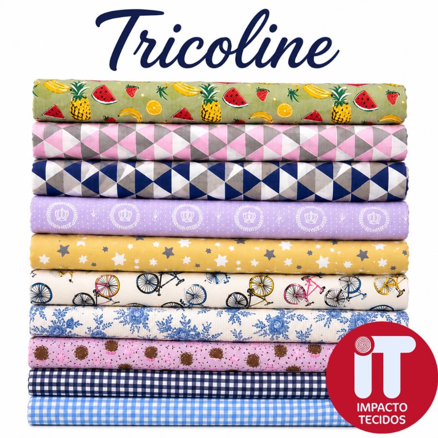 Tecido TRICOLINE Estampado 100% Algodão 50cmx1,50m Est 378 a 475