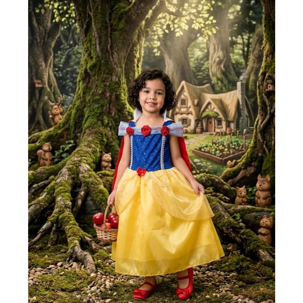 Fantasia Infantil Princesa Branca de Neve