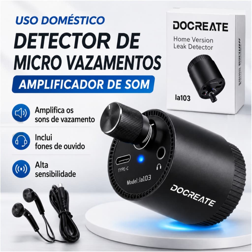 Detector Vazamento de Água Multifuncional Amplificador de Som Mini Sensor Parade