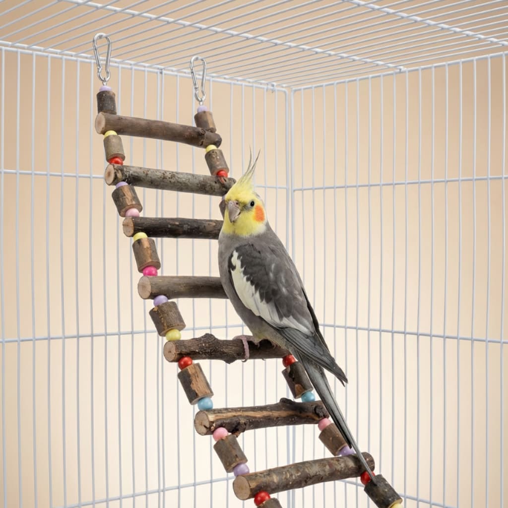 Ponte Escada Flexível Para Aves Madeira Natural Brinquedo Calopsita Agapornis Papagaio Ring Neck Escalada