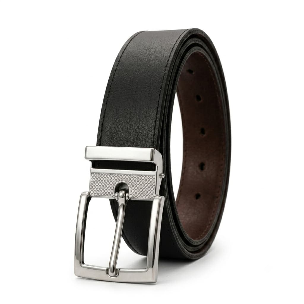 Cinto Social Masculino Couro Preto Fivela De Metal