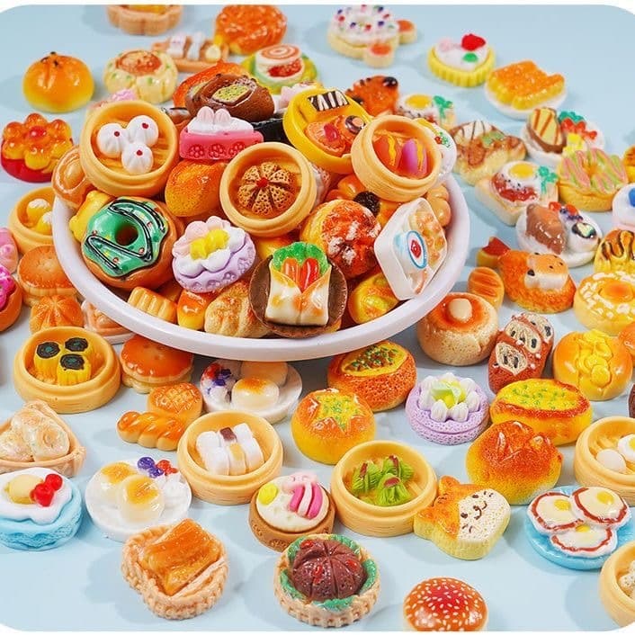 Miniaturas de Comidas e Sobremesas Modelo Aleatório para DIY e Casa de Boneca