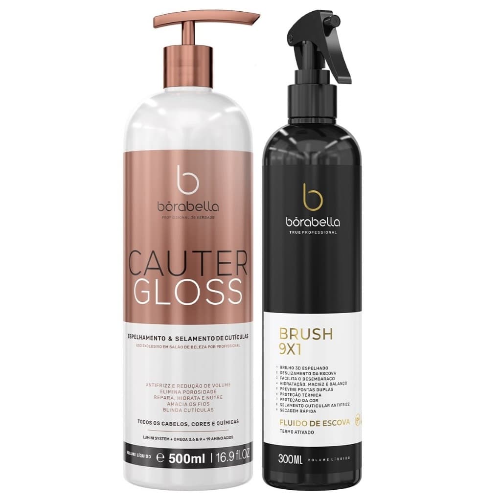 Borabella Cauter Gloss + Brush Fluido Para Escova termoativo.NF