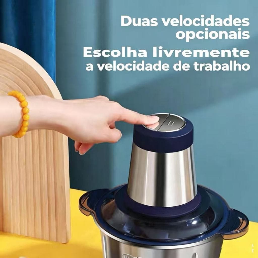 Multiprocessador Picador De Carne Alho Legumes Elétrico 2L - 110V/220V