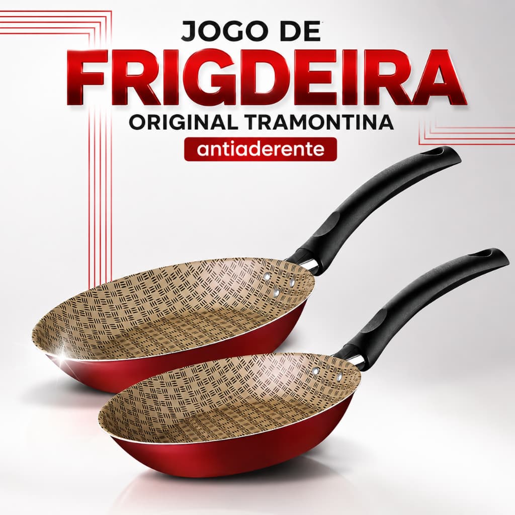 Kit 2 Frigideira Antiaderente Tramontina Frigideiras Jogo 2 unidades
