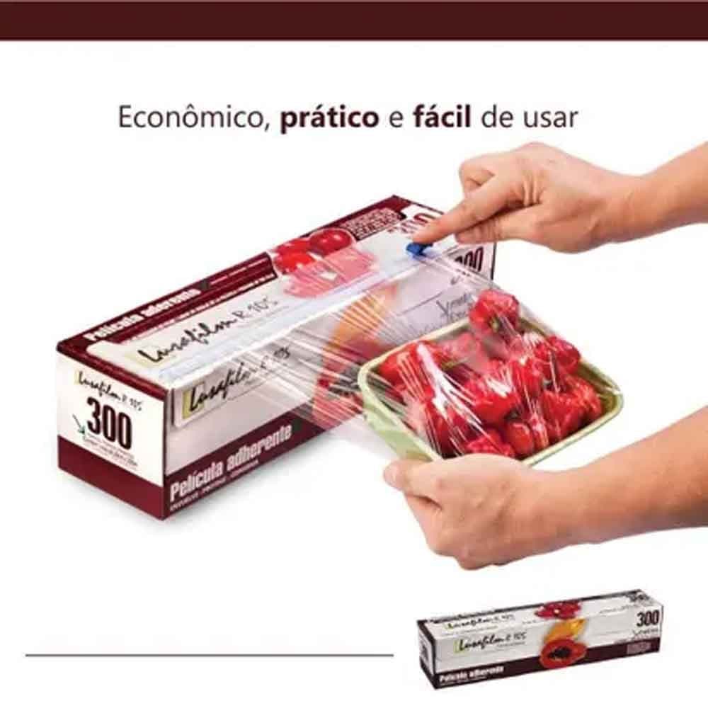 Lusafilm Rolo Bobina Plastico De Filme Pvc 28cm X 300 Caixa com Lamina de Corte