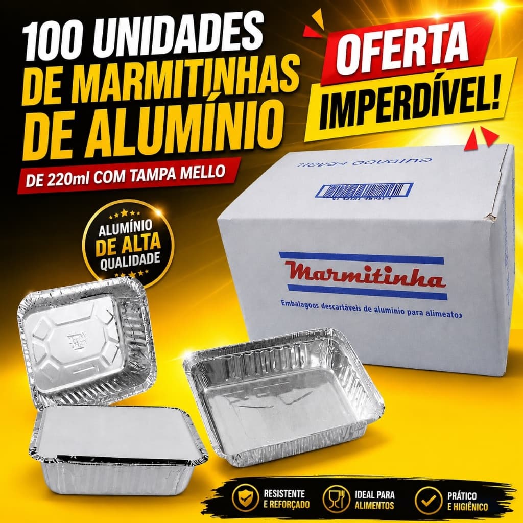Marmitinhas de Alumínio 220ml M90 com tampa para Bolos Empadas Doces e Lembrancinhas - CX 100 UN