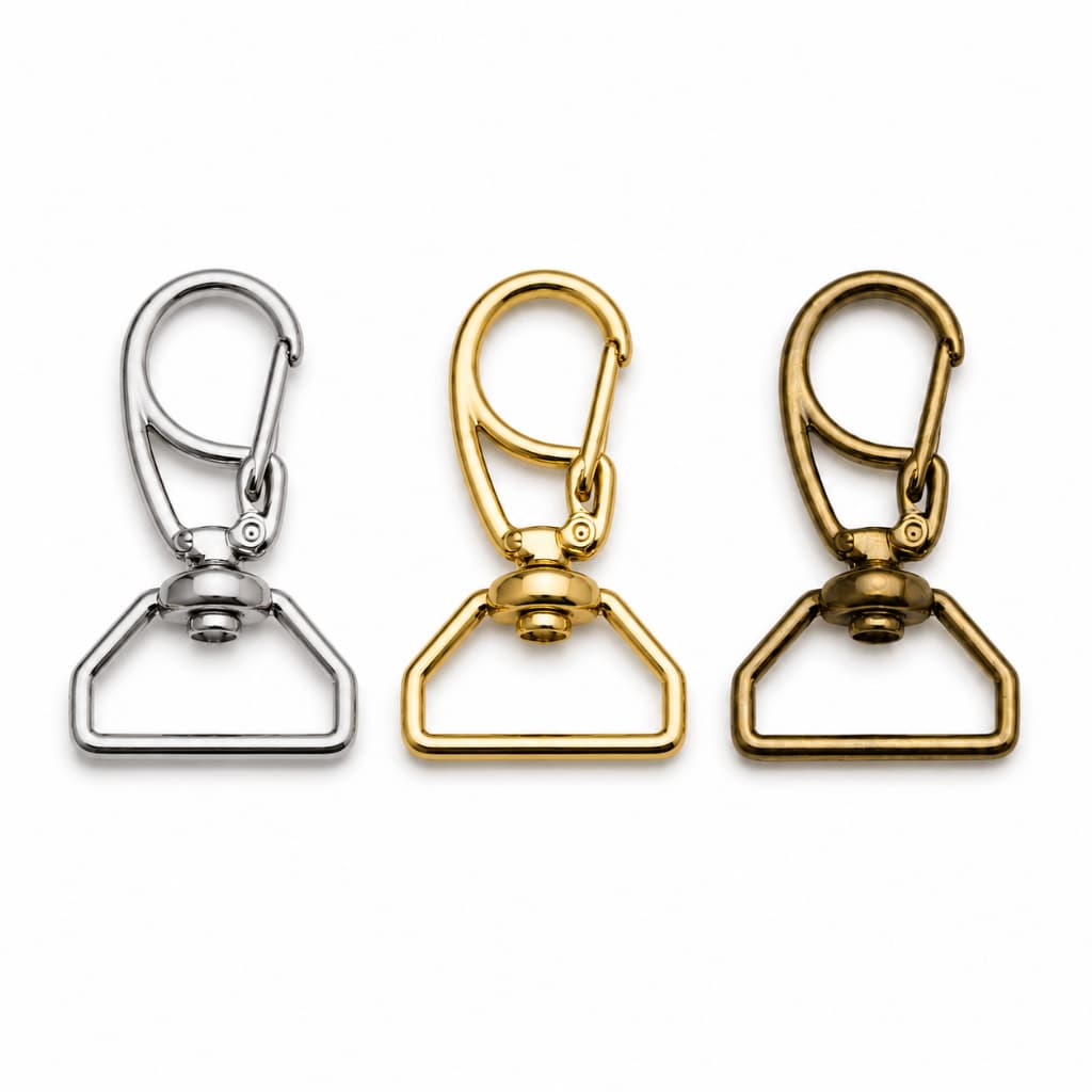Kit 100 Peças Fecho Giratório Mosquetão 20mm Dourado Prata Ouro Velho Artesanato Alça Bolsa
