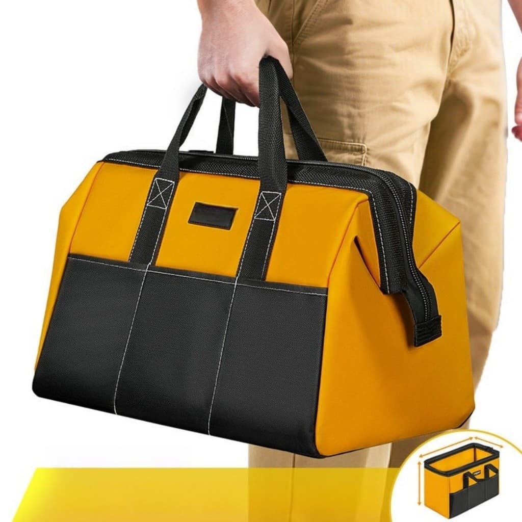 Bolsa Ferramentas Grande Reforçada Eletricista Caixa de Ferramentas  Múltiplos Bolsos para Uso ao Ar Livre