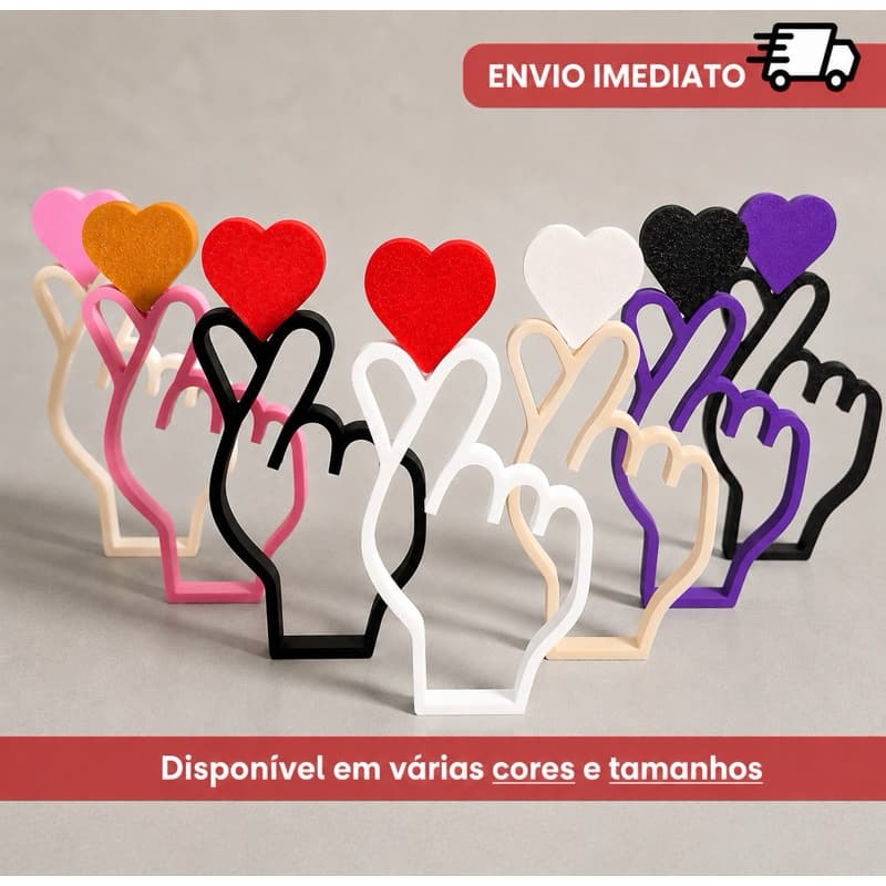 Decoração "Coração Coreano" para Quarto e Sala | Dorama | Estilo K-POP | Várias Cores | Finger Heart