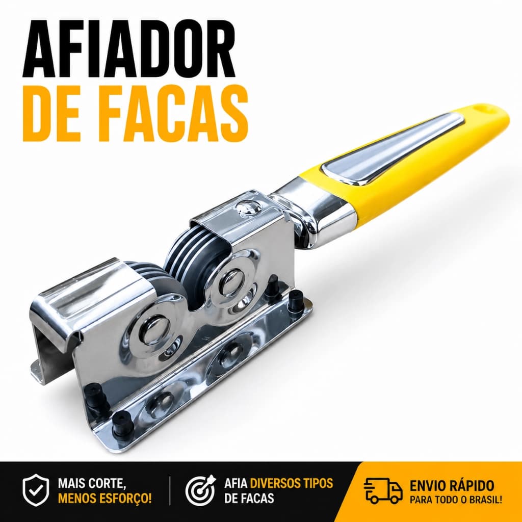 Afiador de Facas Amolador Profissional De Facas e Tesouras Em Aço Inox Bomvink BOM-1549