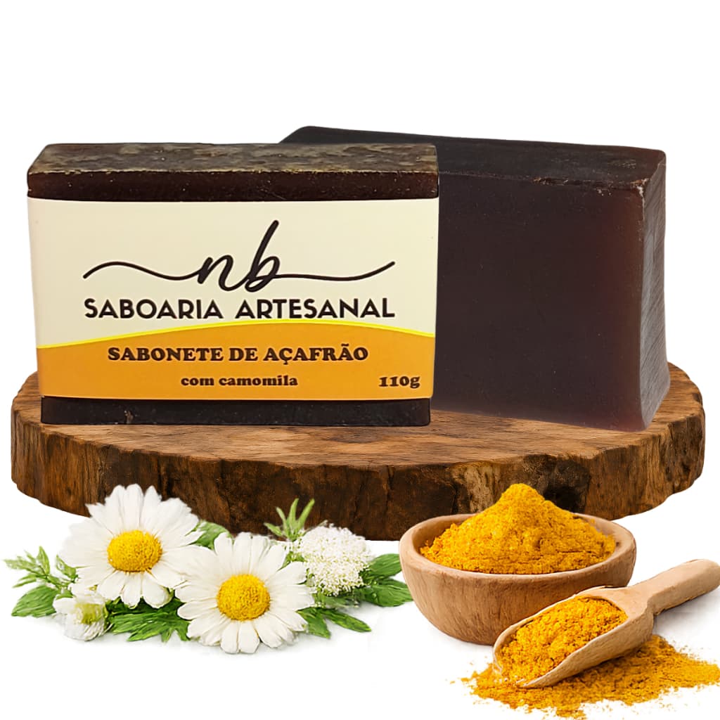 Sabonete Açafrão para Foliculite 100% Puro Curcuma Vegano