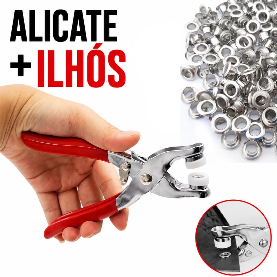 Alicate Aplicador com 100 Botões de Pressão de Metal Kit Completo para Roupas Costura e Artesanato