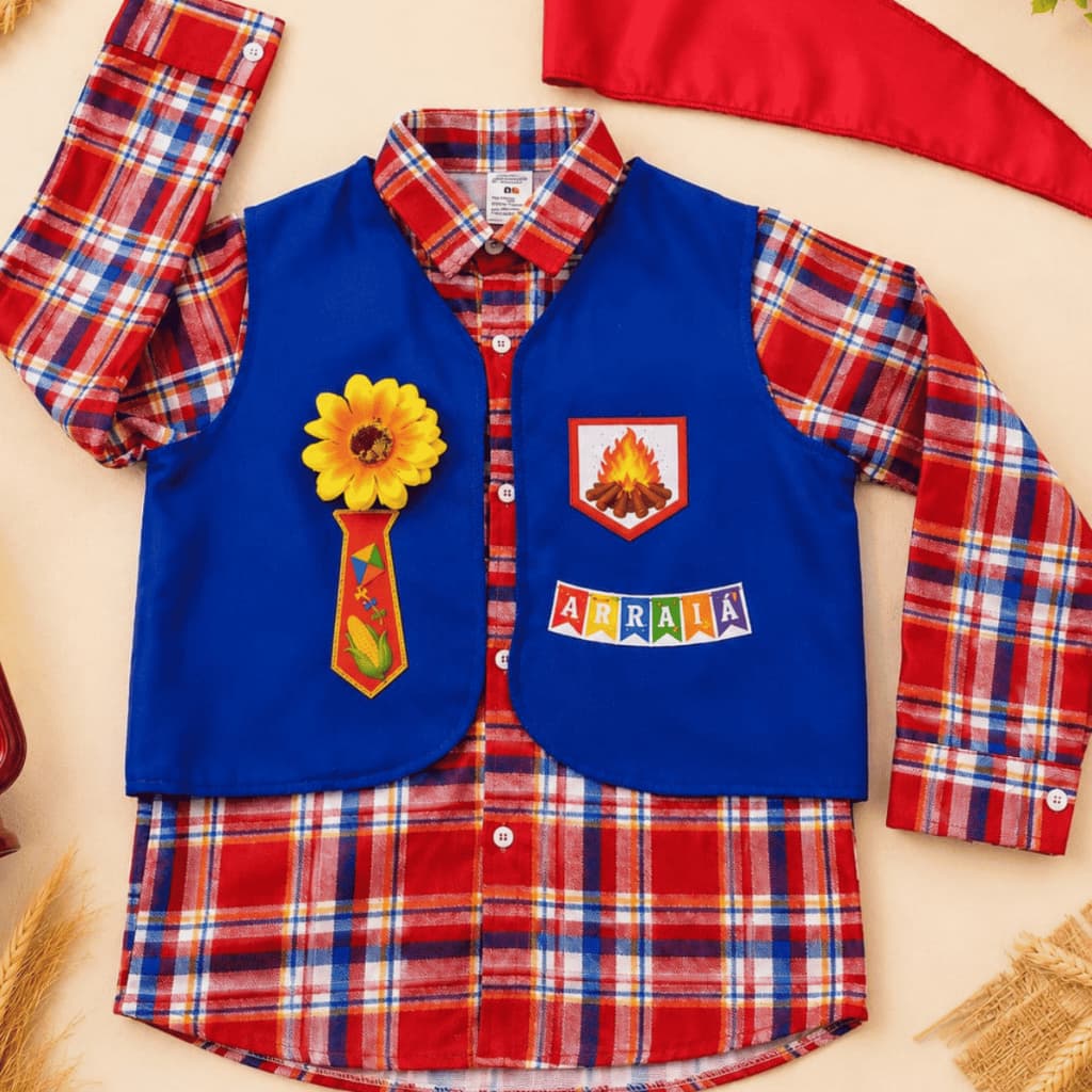CAMISA XADREZ FESTA JUNINA MENINO FLANELADA QUENTINHA ARRAIÁ SAO JOÃO