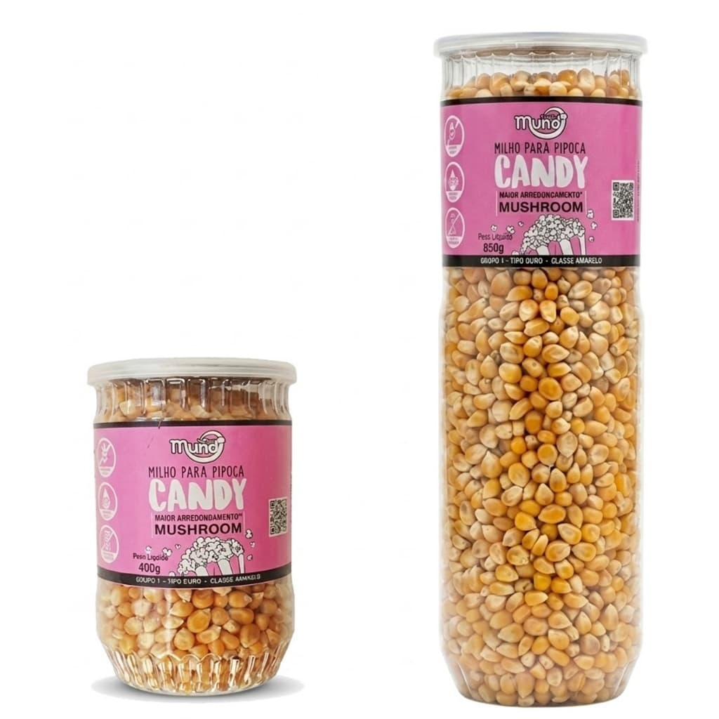 Milho Especial Para Pipoca Candy Mushroom Mundi Gourmet 400g ou 850g