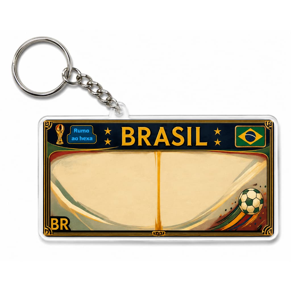 Chaveiro Placa De Carro Tema Copa Frente Nome Personalizado