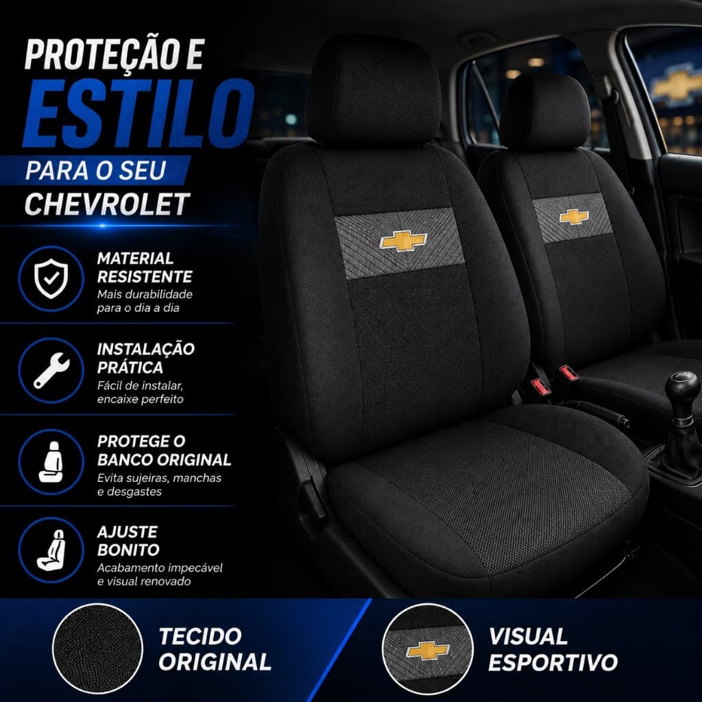 Capa Banco Carro De Tecido Grosso Automotivo Corsa Celta Prisma Astra Agile