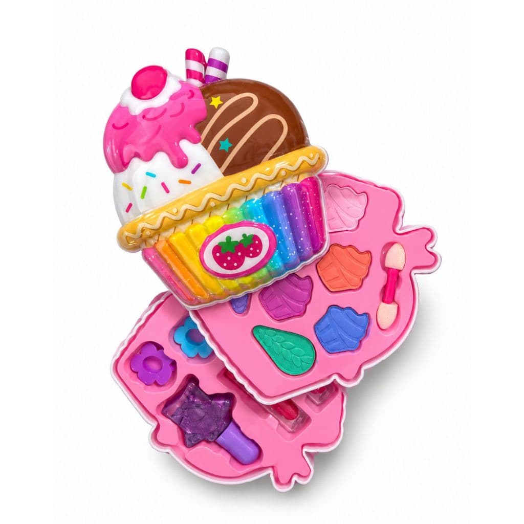 Kit Maquiagem Infantil Cupcake Make Star Brinquedo Criativo para Crianças Maquiagem Menina Beleza