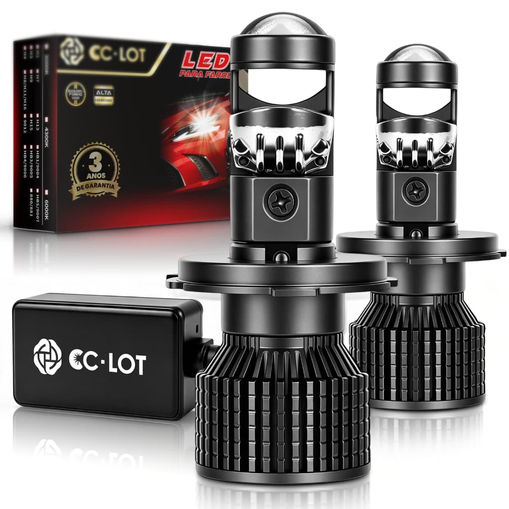 Par Lâmpada LED H4 Mini Projetor Farol Carro 200W 60000lm 6000K Canbus Carro Moto Alta Potência