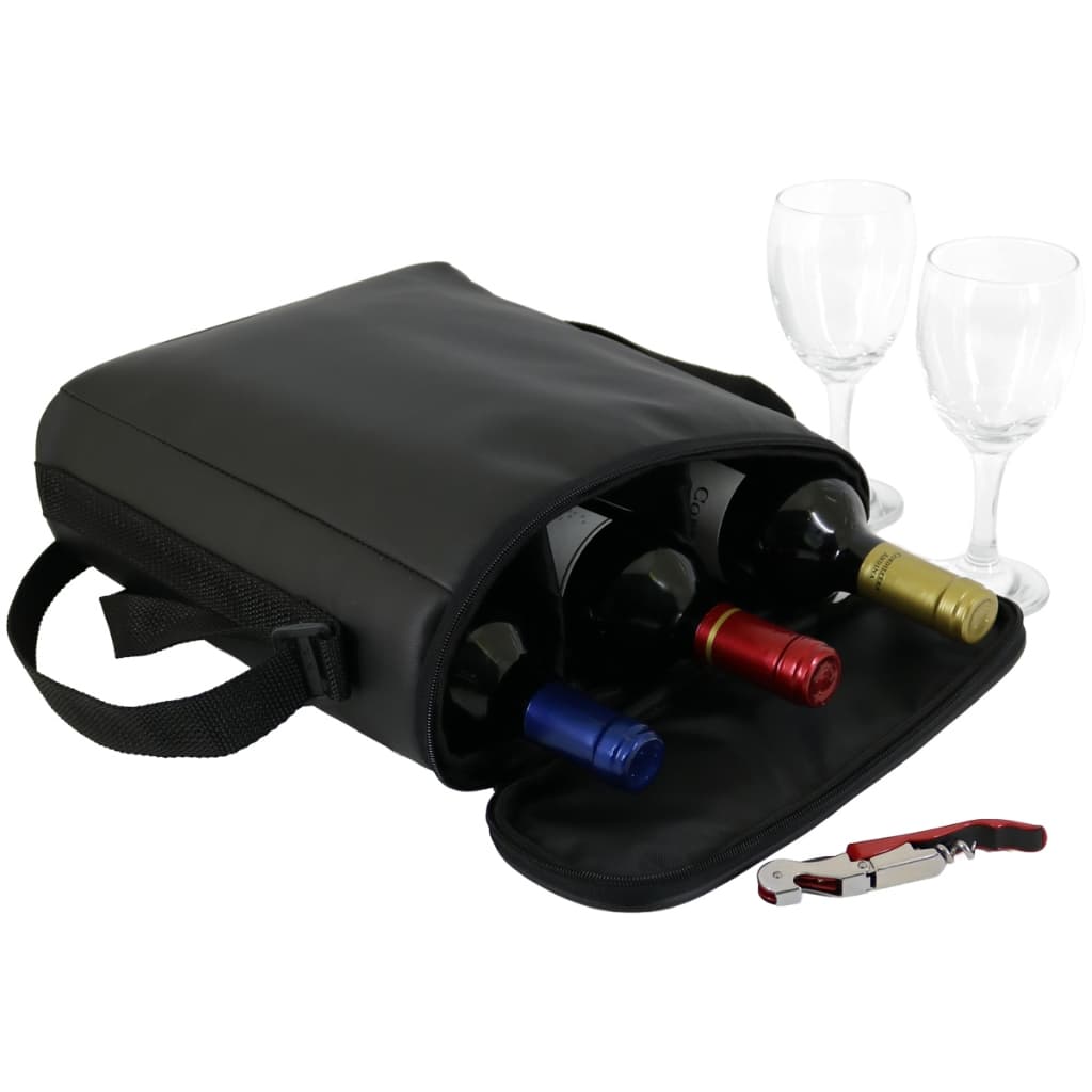 Bolsa Porta Garrafas Vinho Wine 3 Garrafas Couro Sintético Viagem D'Lui