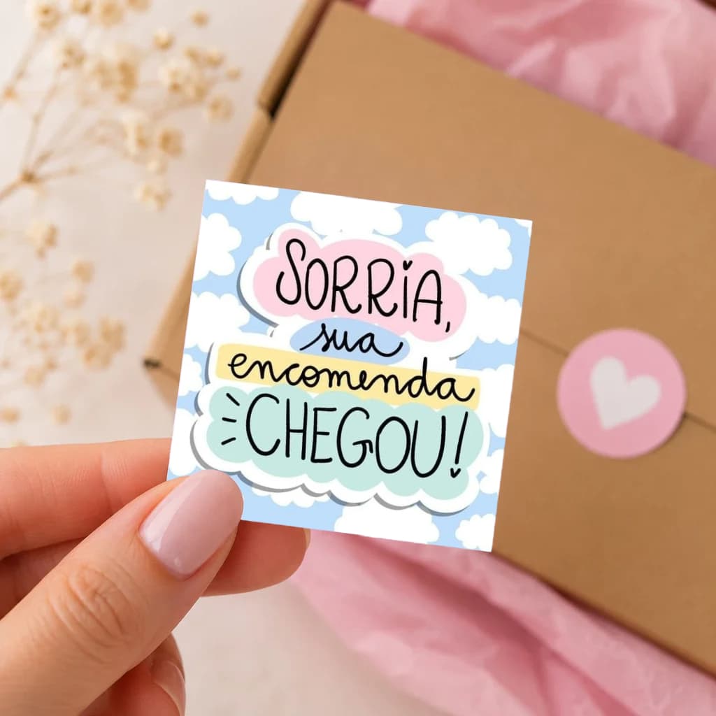 100 Tags Agradecimento ao cliente / Mini cartão para loja, empresa, mimo, pedido 5x5cm R:A11