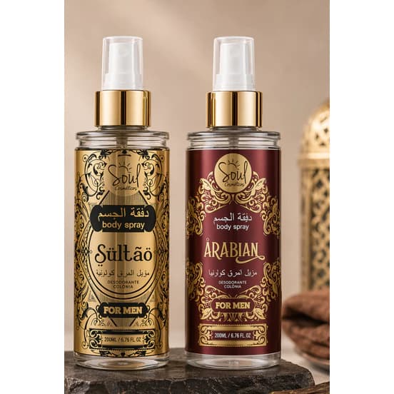 Kit Presente Masculino Body Splash Árabe 2 Fragrâncias Perfume Masculino  Luxo Elegante