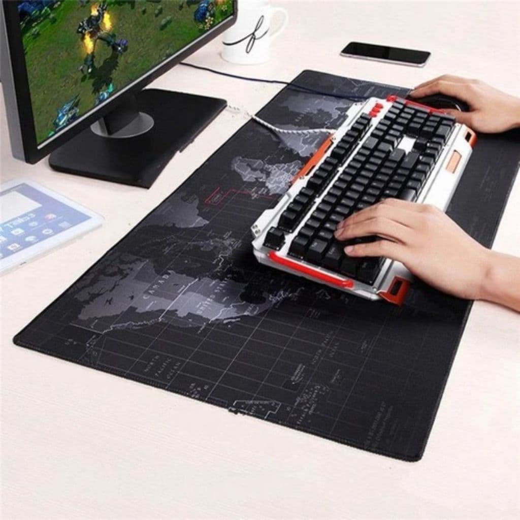 Mousepad Gamer Mapa Mundi Antiderrapante Grande 70x35cm Mouse personalizado