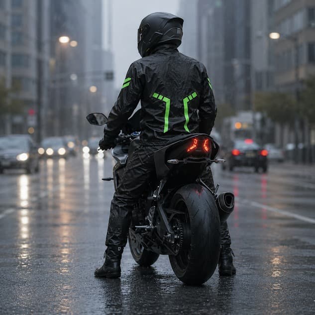 Capa Chuva Motoqueiro Impermeável Nylon Com Capuz Jaqueta + Calça