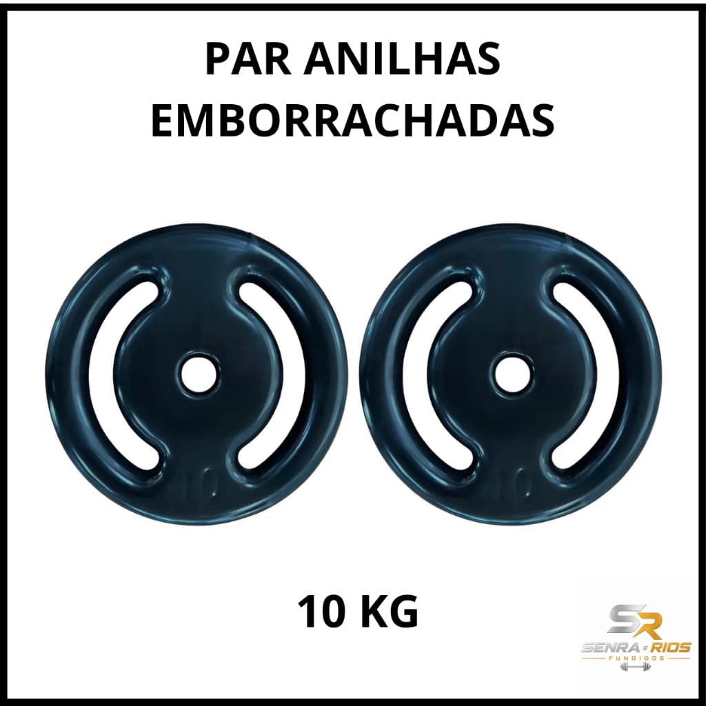 Par Anilha Emborrachada 10 KG Treino Academia