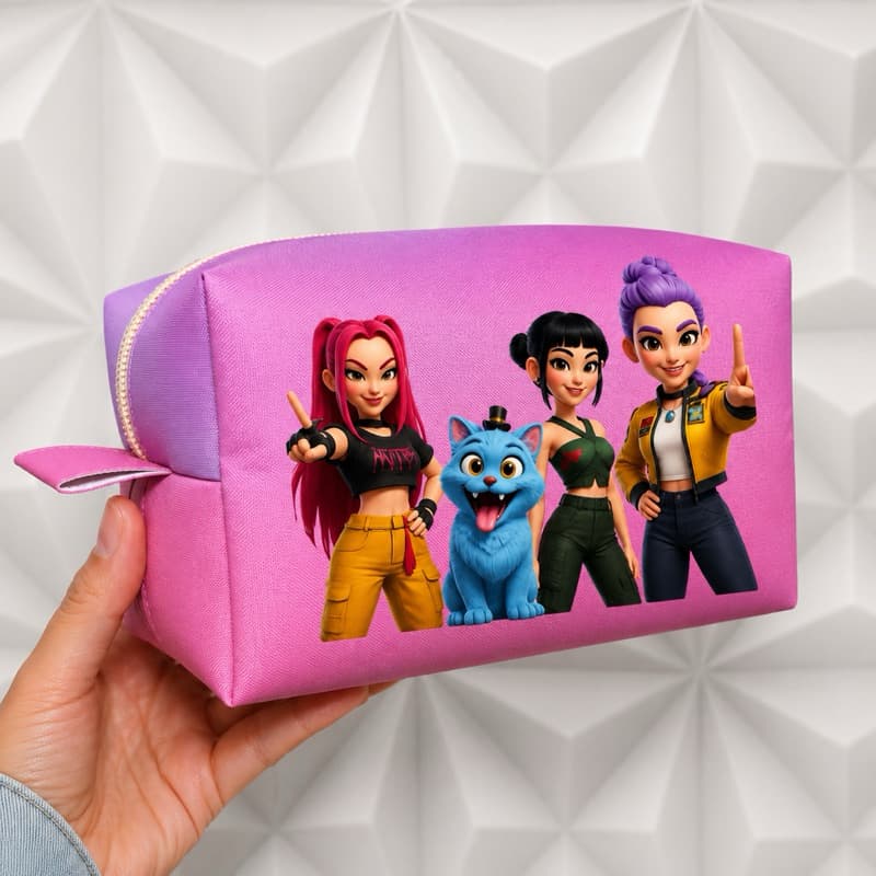 Estojo Escolar guerreiras do k pop personalizado com nome
