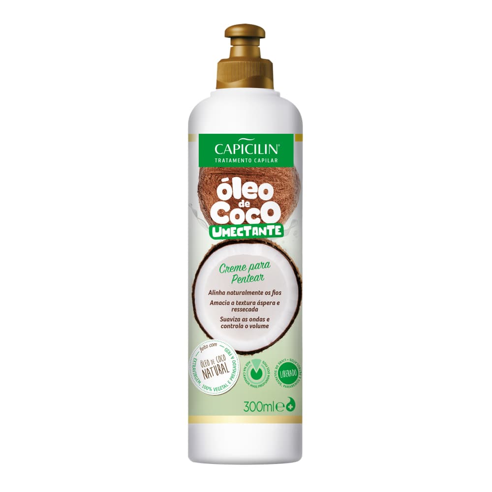 Capicilin Óleo De Coco Umectante Creme P/ Pentear 300ml