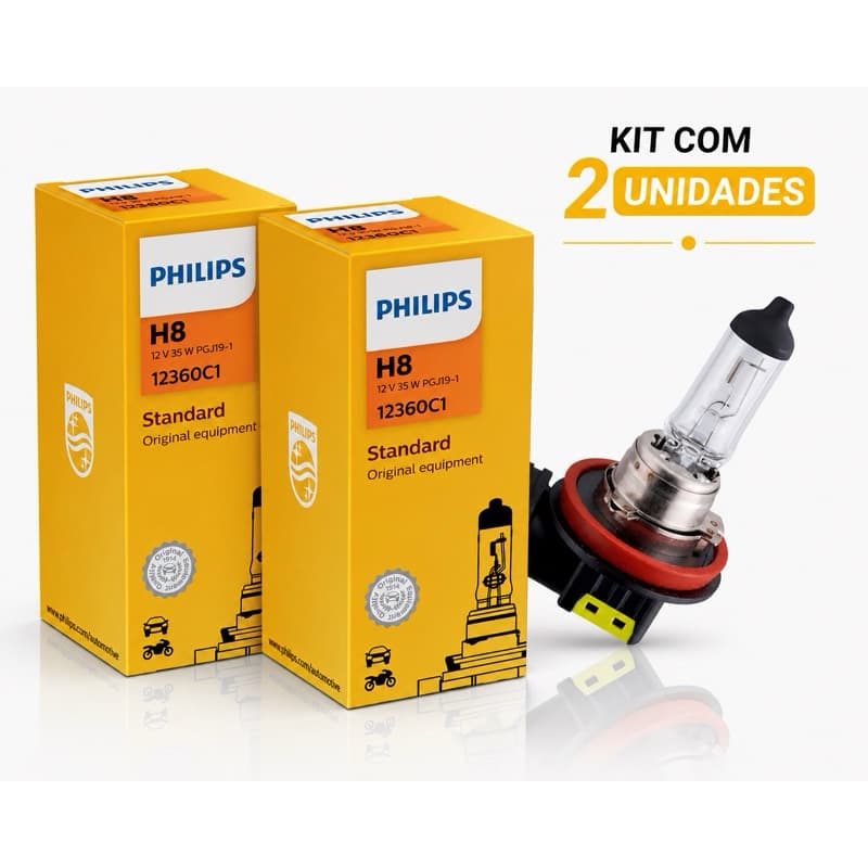 PAR DE LAMPADA H8 12V 35W ORIGINAL FAROL/MILHA