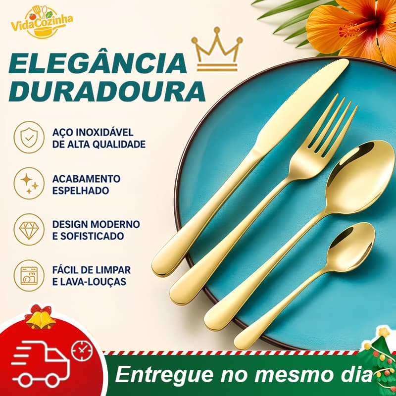 Talheres De Aço Inox Garfo Faqueiro Colher De Sobremesa utensílios de cozinha