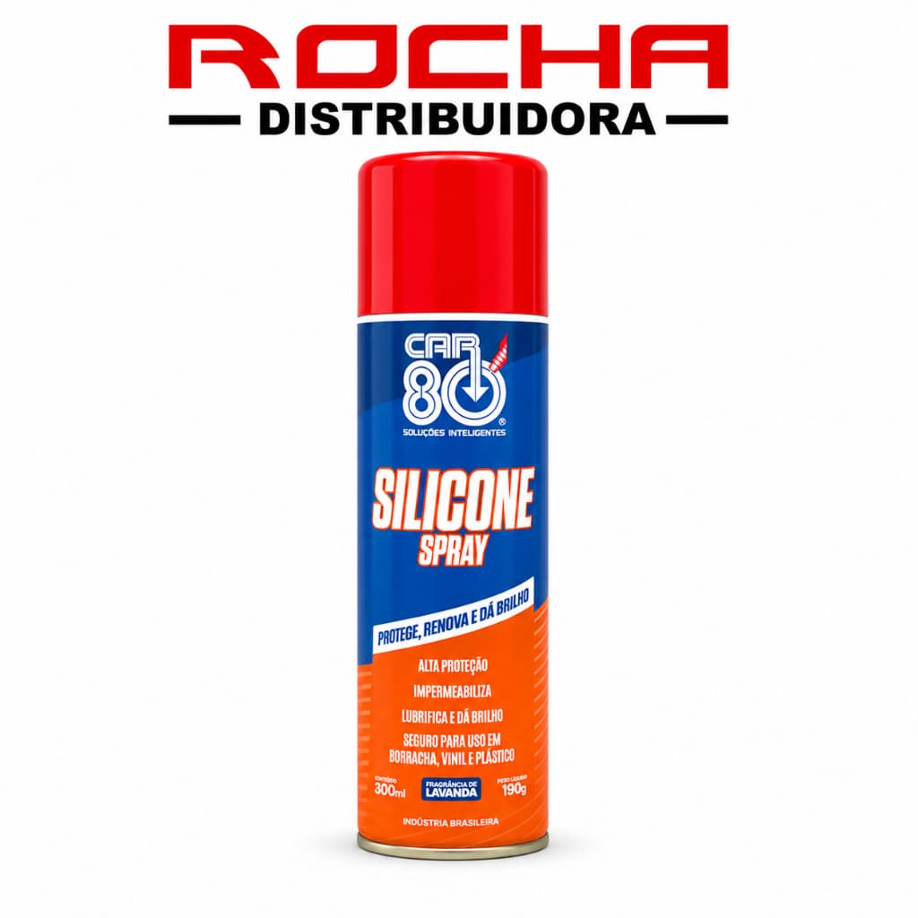 Silicone Spray Lubrificante Car80 Protege Renova e da Brilho 300ml