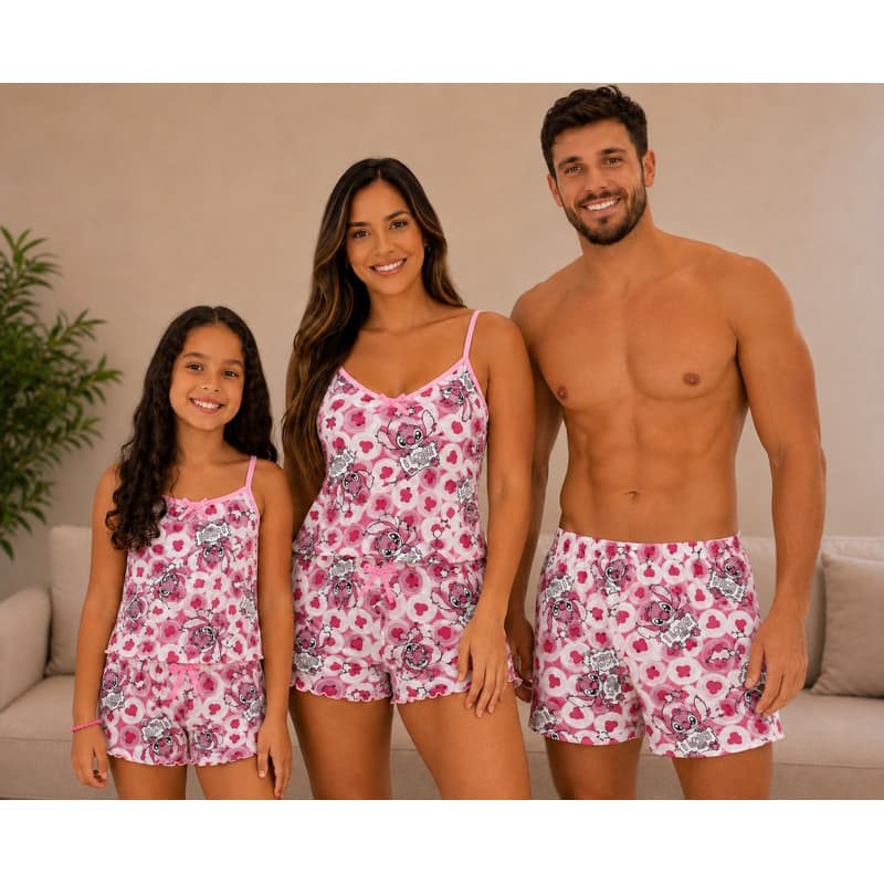 Kit Pijama Baby Doll e Samba Canção Família Básico Conforto SORTIDOS