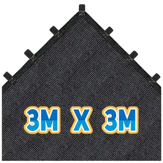 Tela Sombretela 80% Preto 3x3 Sombrite Garagem Toldo Sombreamento Pergolado Lona Proteção UV Solar